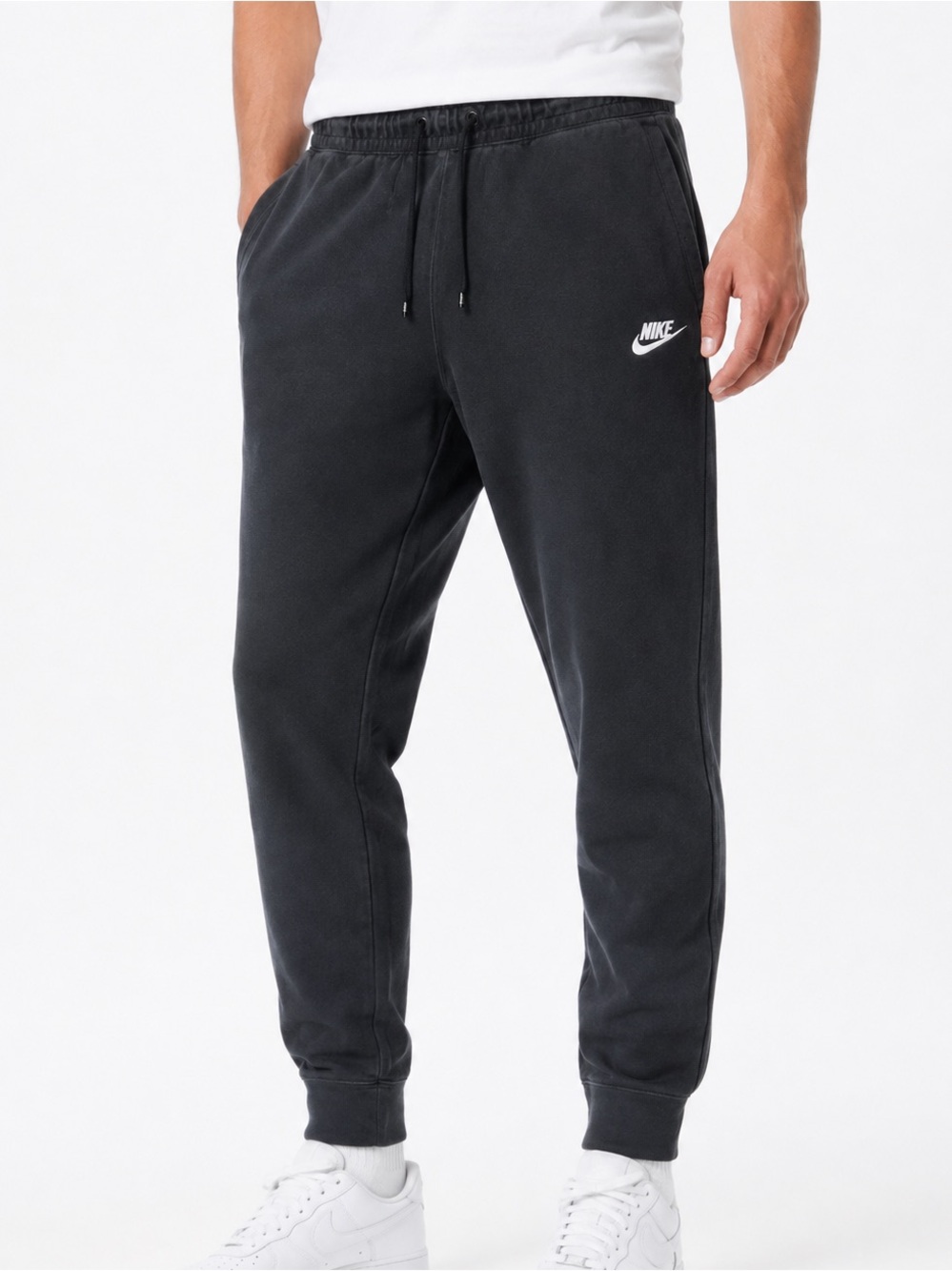 Nike Black Joggers with White Swoosh
